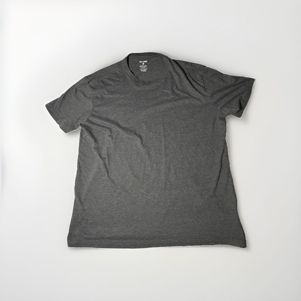 NWOT True Classic Men’s XL Charcoal Gray Crew Neck T-Shirt Cotton Blend Tee